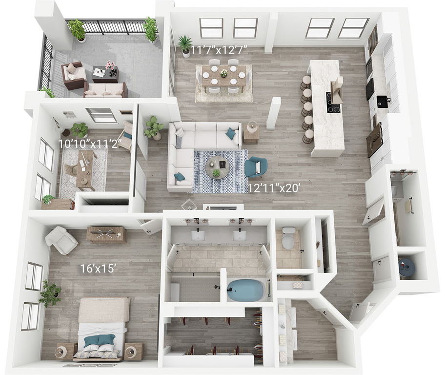 Gillon (A6) | 1 Bedroom, 1.5 Bath w/ Den