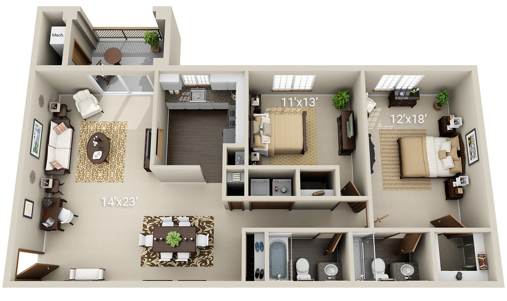 Allendale - 2 Bedroom 2 Bath