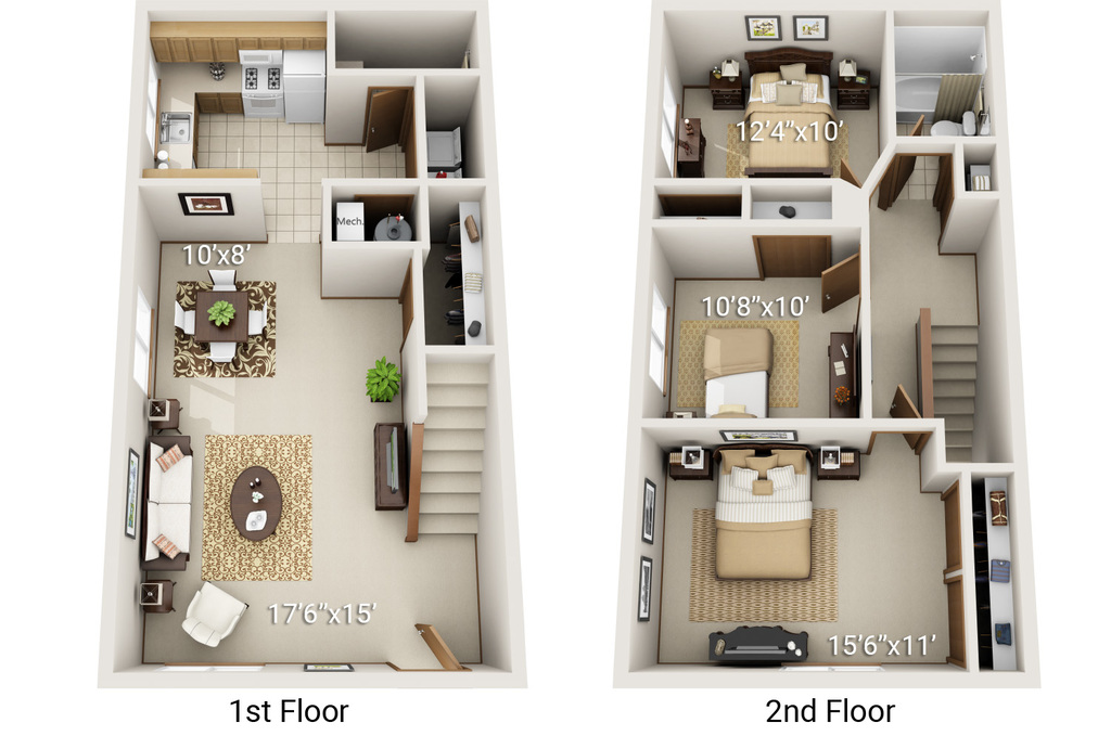 3 Bedroom 1.5 Bathroom - Townhome