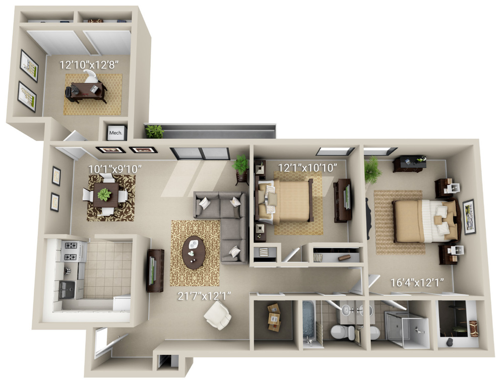 3 Bedroom 2 Bath Split (3P)