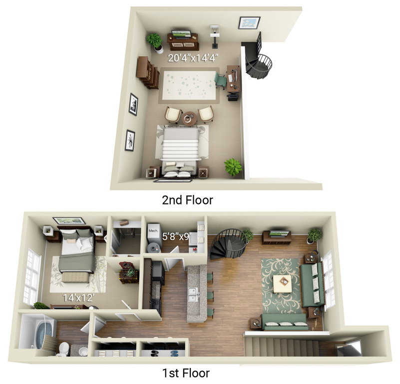 1 Bedroom 1 Bath with Loft (P4)