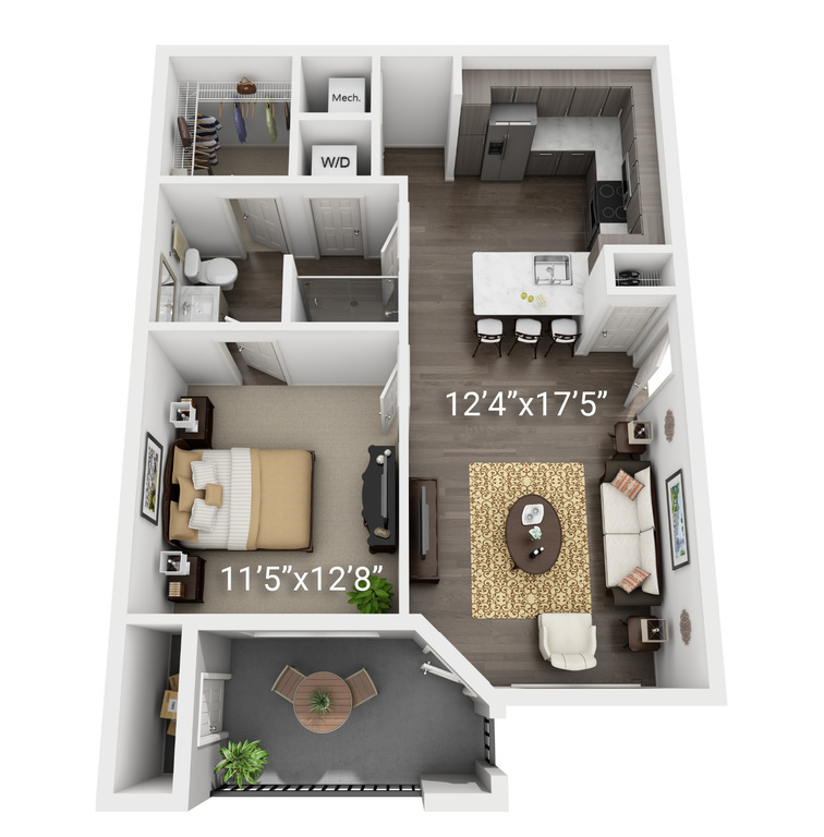1 BED 1 BATH A1