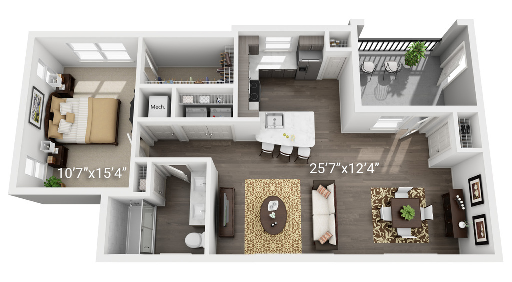 1 BED 1 BATH A3 (WITH GARAGE)