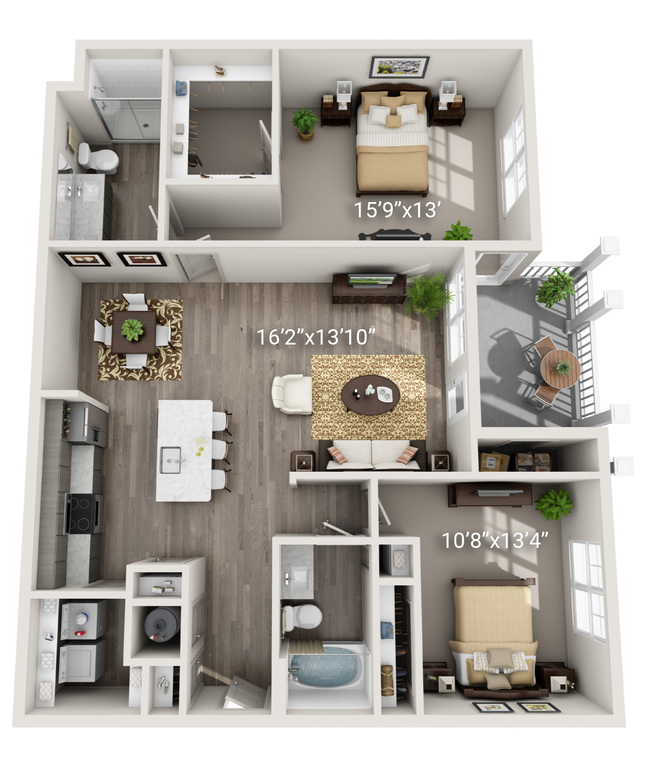 2 Bedroom 2 Bath (B2)