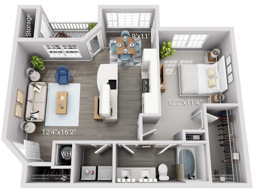 1 Bedroom 1 Bath w/ Dining Room Legacy (1DL)
