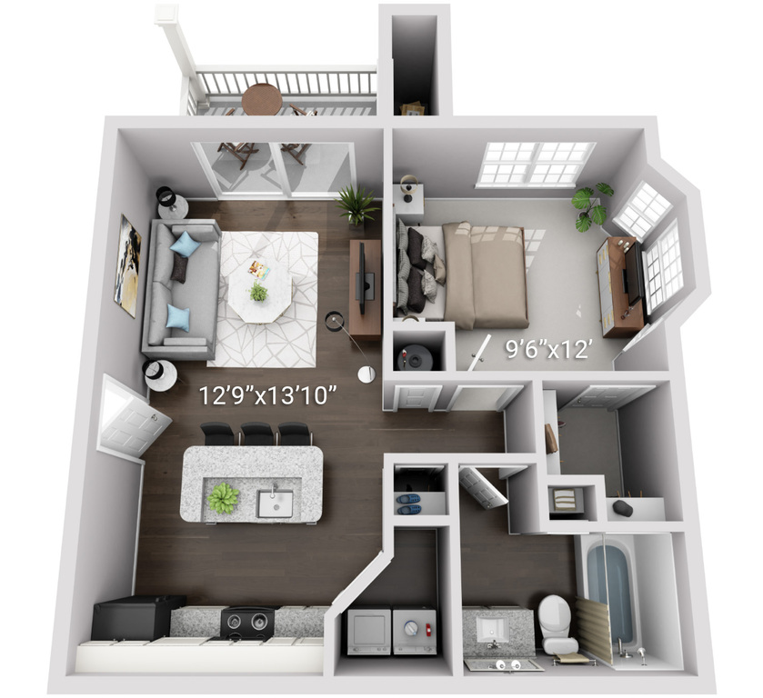 1 BEDROOM 1 BATH (1B)