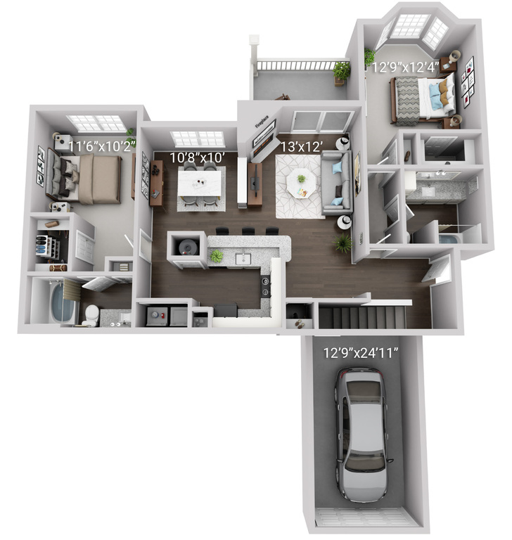 2 BEDROOM 2 BATH W/ ATTACHED GARAGE SIGNATURE (2GS)