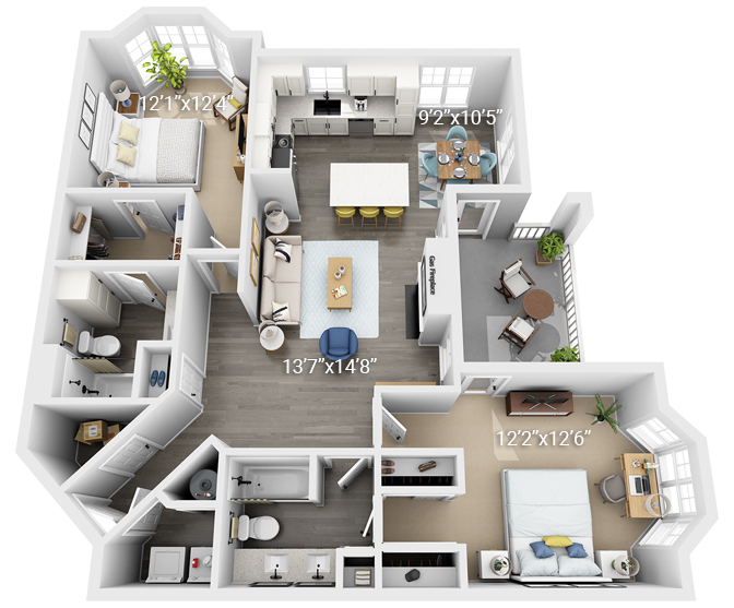 2 Bedroom 2 Bath Legacy (22GL)