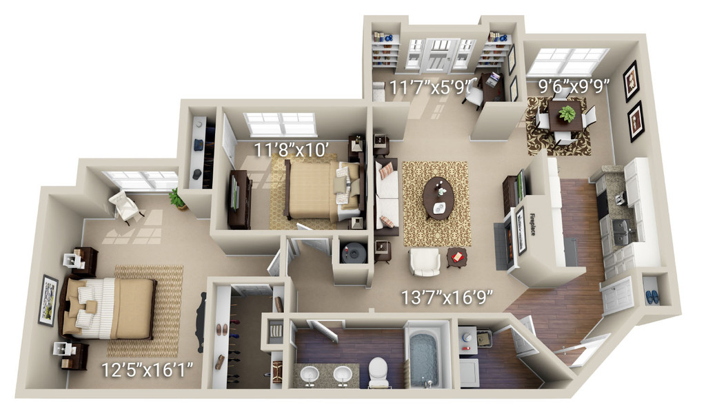 2 Bedroom, 1 Bath Classic (21S)