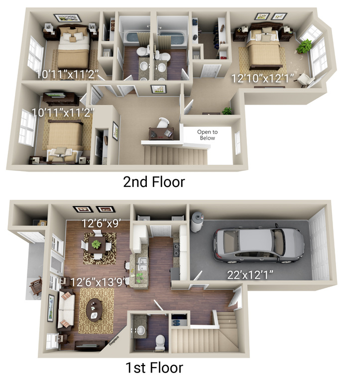 3 Bedroom, 2 Bath Classic (3TH)
