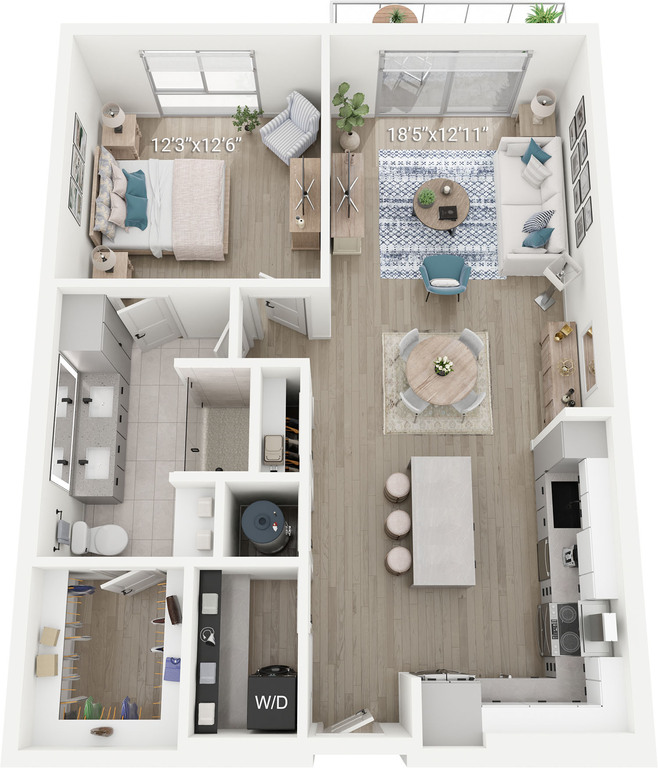 A2 | 1 Bedroom, 1 Bath