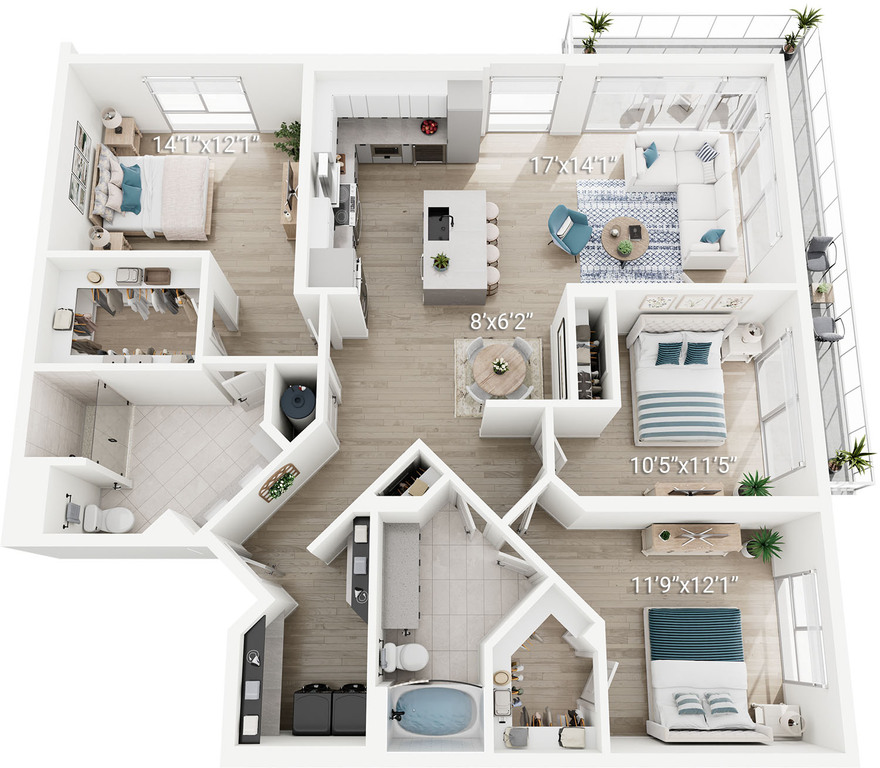 C3.1 | 3 Bedroom, 2 Bath