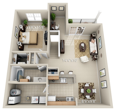 1 Bedroom 1 Bath (P2)