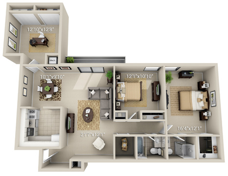 3 Bedroom 2 Bath Split (3P)