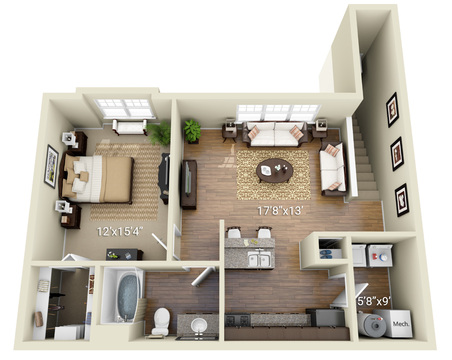 1 Bedroom 1 Bath (P3)