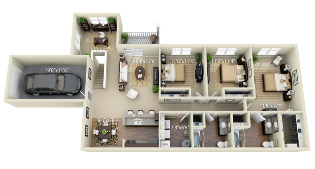 3 Bedroom 2 Bath (Q4)