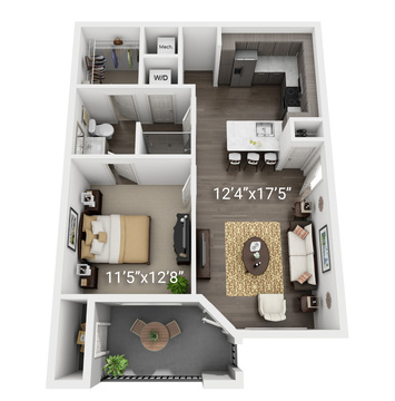 1 BED 1 BATH A1