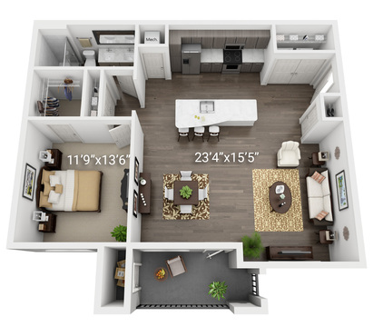 1 BED 1 BATH A2