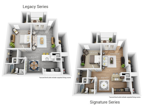 1 Bedroom/1 Bath (2 Layouts Available)