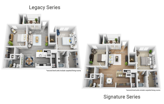 2 Bedroom/2 Bath (2 Layouts Available)