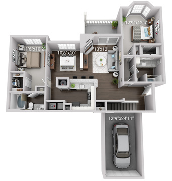 2 BEDROOM 2 BATH W/ ATTACHED GARAGE SIGNATURE (2GS)