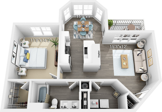 1 Bedroom 1 Bath Legacy (1GL)