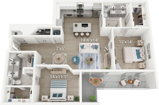 B3 | 2 Bedroom, 2 Bath
